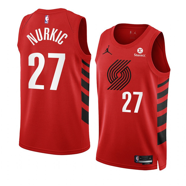 Men's Portland Trail Blazers #27 Jusuf Nurkic 2022/23 Red Statement Edition Swingman Stitched Basketball Jersey